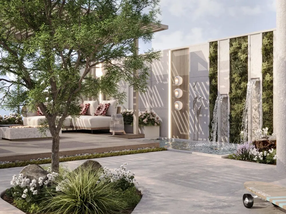 Courtyard & Water Wall by Ashour Studio